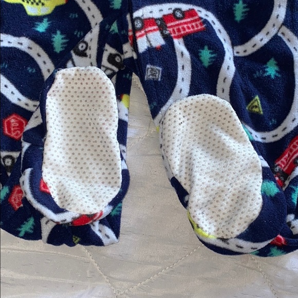 Joe Boxer Toddler Boy Warm Fleece One Piece Pajama Zip Up Footies - Picture 3 of 4